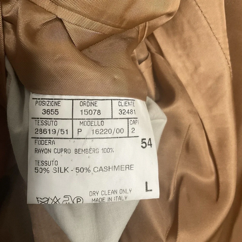 Canali Cedrics Coat Mens 54L ‎ Tan/Light Brown Herringbone Cashmere Silk Blazer